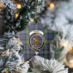 Scottish Baird Modern Clan Tartan Crest Star Ceramic Ornament