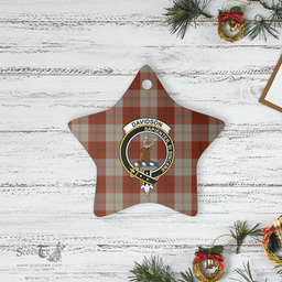 Scottish Davidson Dress Dancers Clan Tartan Crest Star Ceramic Ornament