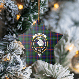 Scottish Campbel of Cawdor Modern Clan Tartan Crest Star Ceramic Ornament
