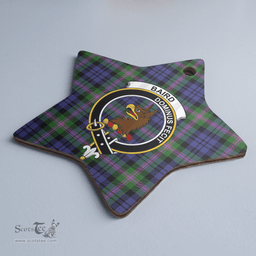 Scottish Baird Modern Clan Tartan Crest Star Ceramic Ornament