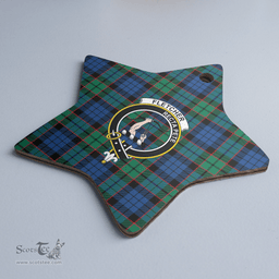 Scottish Fletcher Ancient Clan Tartan Crest Star Ceramic Ornament