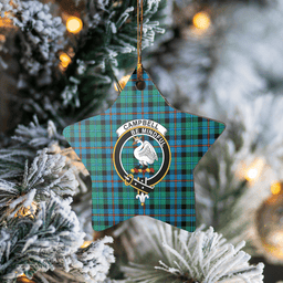 Scottish Campbell of Cawdor Ancient Clan Tartan Crest Star Ceramic Ornament