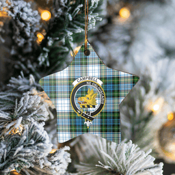 Scottish Campbell Dress Clan Tartan Crest Star Ceramic Ornament
