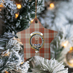 Scottish Davidson Dress Dancers Clan Tartan Crest Star Ceramic Ornament