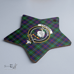 Scottish Campbel of Cawdor Modern Clan Tartan Crest Star Ceramic Ornament