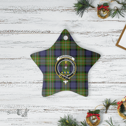 Scottish Fergusson Modern Clan Tartan Crest Star Ceramic Ornament