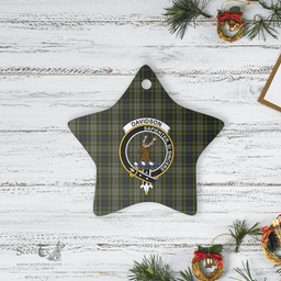 Scottish Davidson Tulloch Dress Clan Tartan Crest Star Ceramic Ornament