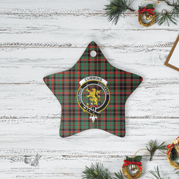 Scottish Cumming Hunting Ancient Clan Tartan Crest Star Ceramic Ornament