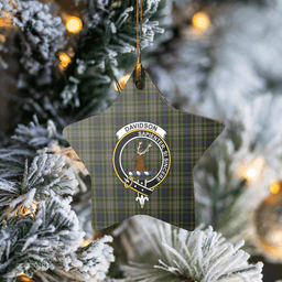 Scottish Davidson Tulloch Dress Clan Tartan Crest Star Ceramic Ornament