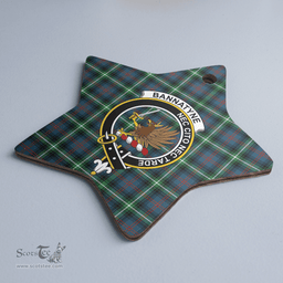 Scottish Bannatyne 1 Clan Tartan Crest Star Ceramic Ornament