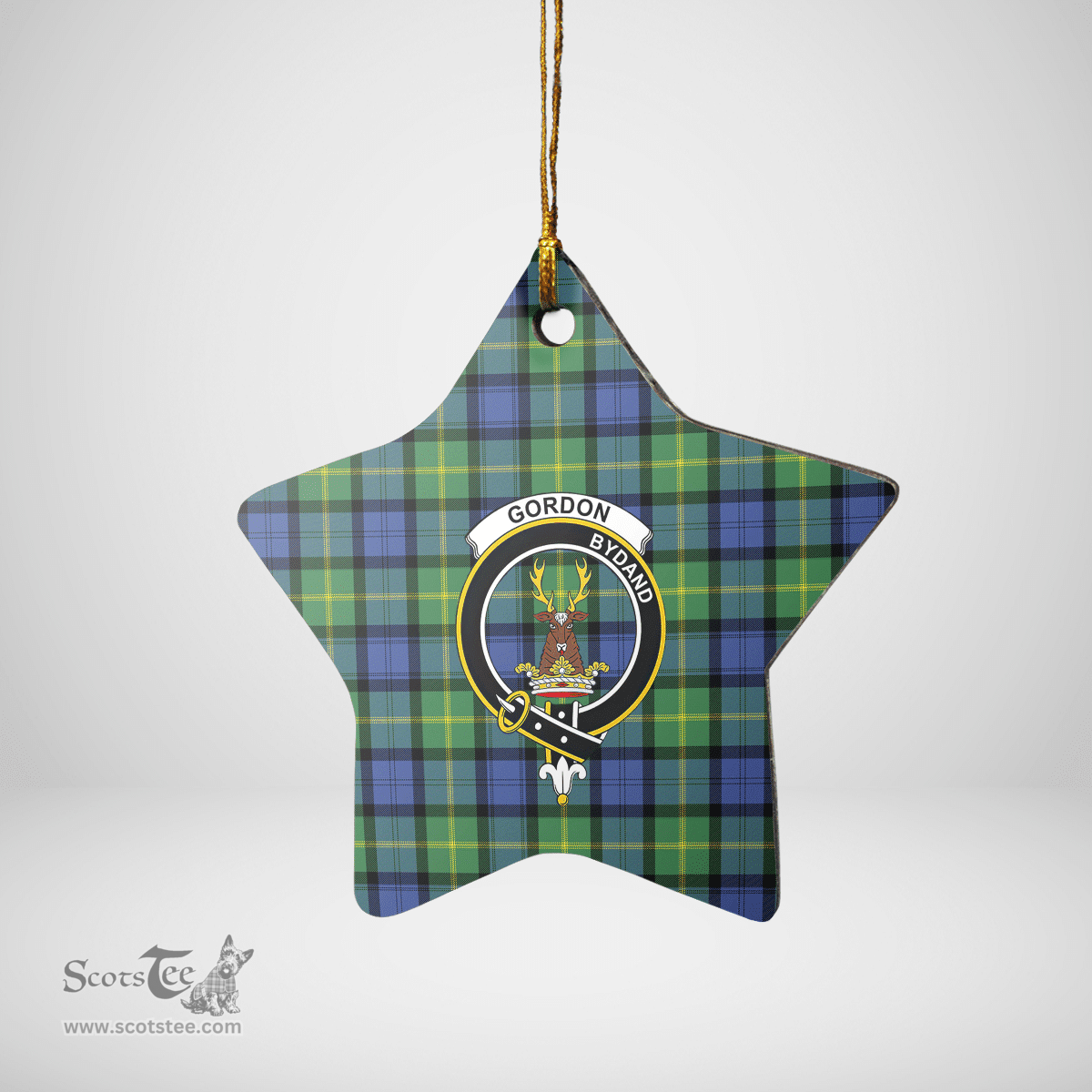 Scottish Gordon Old Ancient Clan Tartan Crest Star Ceramic Ornament