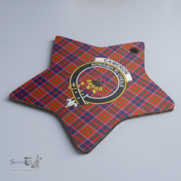 Scottish Cameron of Lochiel Clan Tartan Crest Star Ceramic Ornament