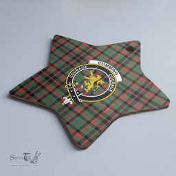 Scottish Cumming Hunting Ancient Clan Tartan Crest Star Ceramic Ornament