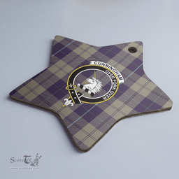 Scottish Cunningham Dress Blue Dancers Clan Tartan Crest Star Ceramic Ornament