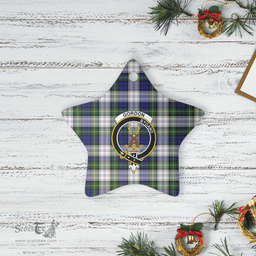 Scottish Gordon Dress Modern Clan Tartan Crest Star Ceramic Ornament