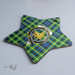Scottish Campbell of Breadalbane Ancient Clan Tartan Crest Star Ceramic Ornament