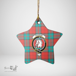 Scottish Dunbar Ancient Clan Tartan Crest Star Ceramic Ornament