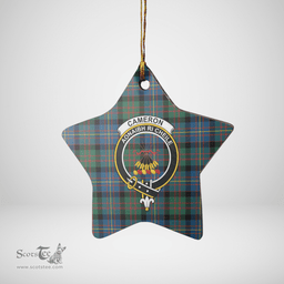Scottish Cameron of Erracht Ancient Clan Tartan Crest Star Ceramic Ornament