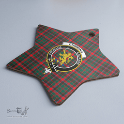 Scottish Cumming Hunting Modern Clan Tartan Crest Star Ceramic Ornament