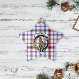 Scottish Boswell Modern Clan Tartan Crest Star Ceramic Ornament