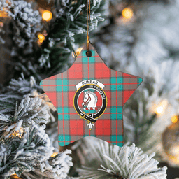 Scottish Dunbar Ancient Clan Tartan Crest Star Ceramic Ornament