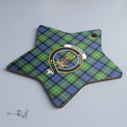Scottish Gordon Old Ancient Clan Tartan Crest Star Ceramic Ornament