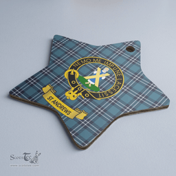 Scottish Earl of St Andrews Clan Tartan Crest Star Ceramic Ornament
