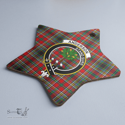 Scottish Anderson of Arbrake Clan Tartan Crest Star Ceramic Ornament