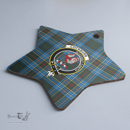 Scottish Cockburn Modern Clan Tartan Crest Star Ceramic Ornament