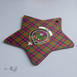 Scottish Gow of Skeoch Clan Tartan Crest Star Ceramic Ornament