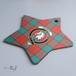Scottish Dunbar Ancient Clan Tartan Crest Star Ceramic Ornament