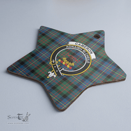 Scottish Cameron of Erracht Ancient Clan Tartan Crest Star Ceramic Ornament