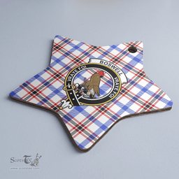 Scottish Boswell Modern Clan Tartan Crest Star Ceramic Ornament