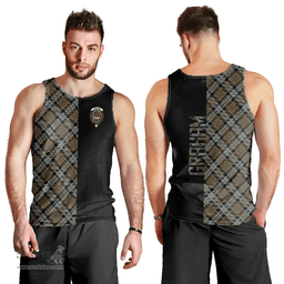 Scottish Graham of Menteith Weathered Clan Cross Tartan Men Tank Top Half of Scottish Plaid Tartan Plaid