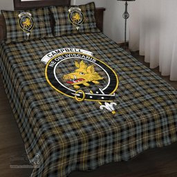 Scottish Campbell Argyll Weathered Clan Tartan Quilt Bed Set - Crest Classic Scottish Plaid Tartan Plaid
