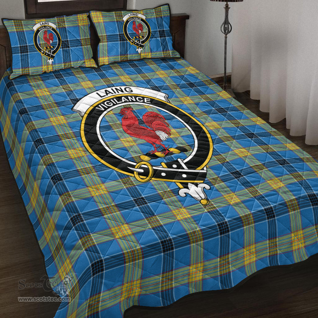 Scottish Laing Clan Tartan Quilt Bed Set - Crest Classic Scottish Plaid Tartan Plaid