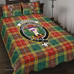 Scottish Buchanan Old Sett Clan Tartan Quilt Bed Set - Crest Classic Scottish Plaid Tartan Plaid