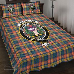 Scottish Buchanan Ancient Clan Tartan Quilt Bed Set - Crest Classic Scottish Plaid Tartan Plaid