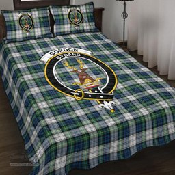 Scottish Gordon Dress Ancient Clan Tartan Quilt Bed Set - Crest Classic Scottish Plaid Tartan Plaid