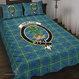 Scottish Hamilton Hunting Ancient Clan Tartan Quilt Bed Set - Crest Classic Scottish Plaid Tartan Plaid
