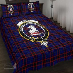 Scottish Home Modern Clan Tartan Quilt Bed Set - Crest Classic Scottish Plaid Tartan Plaid