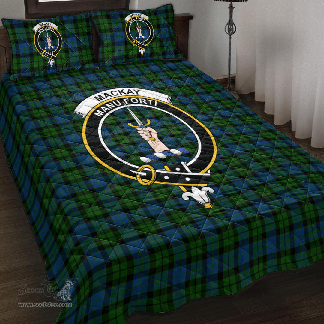 Scottish MacKay Modern Clan Tartan Quilt Bed Set - Crest Classic Scottish Plaid Tartan Plaid