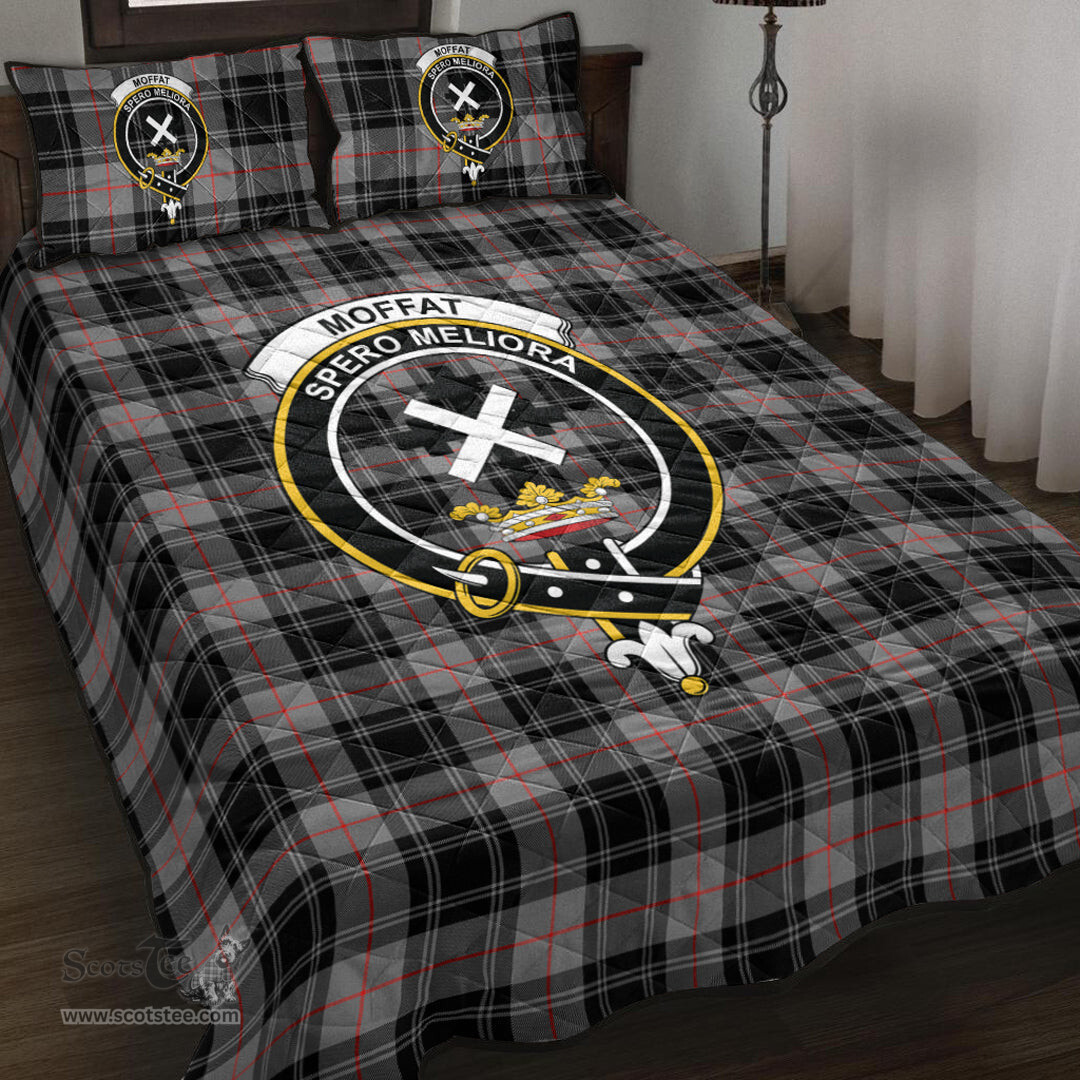 Scottish Moffat Modern Clan Tartan Quilt Bed Set - Crest Classic Scottish Plaid Tartan Plaid