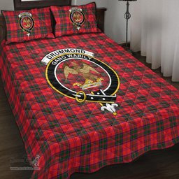 Scottish Drummond Modern Clan Tartan Quilt Bed Set - Crest Classic Scottish Plaid Tartan Plaid