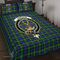 Scottish Gordon Modern Clan Tartan Quilt Bed Set - Crest Classic Scottish Plaid Tartan Plaid