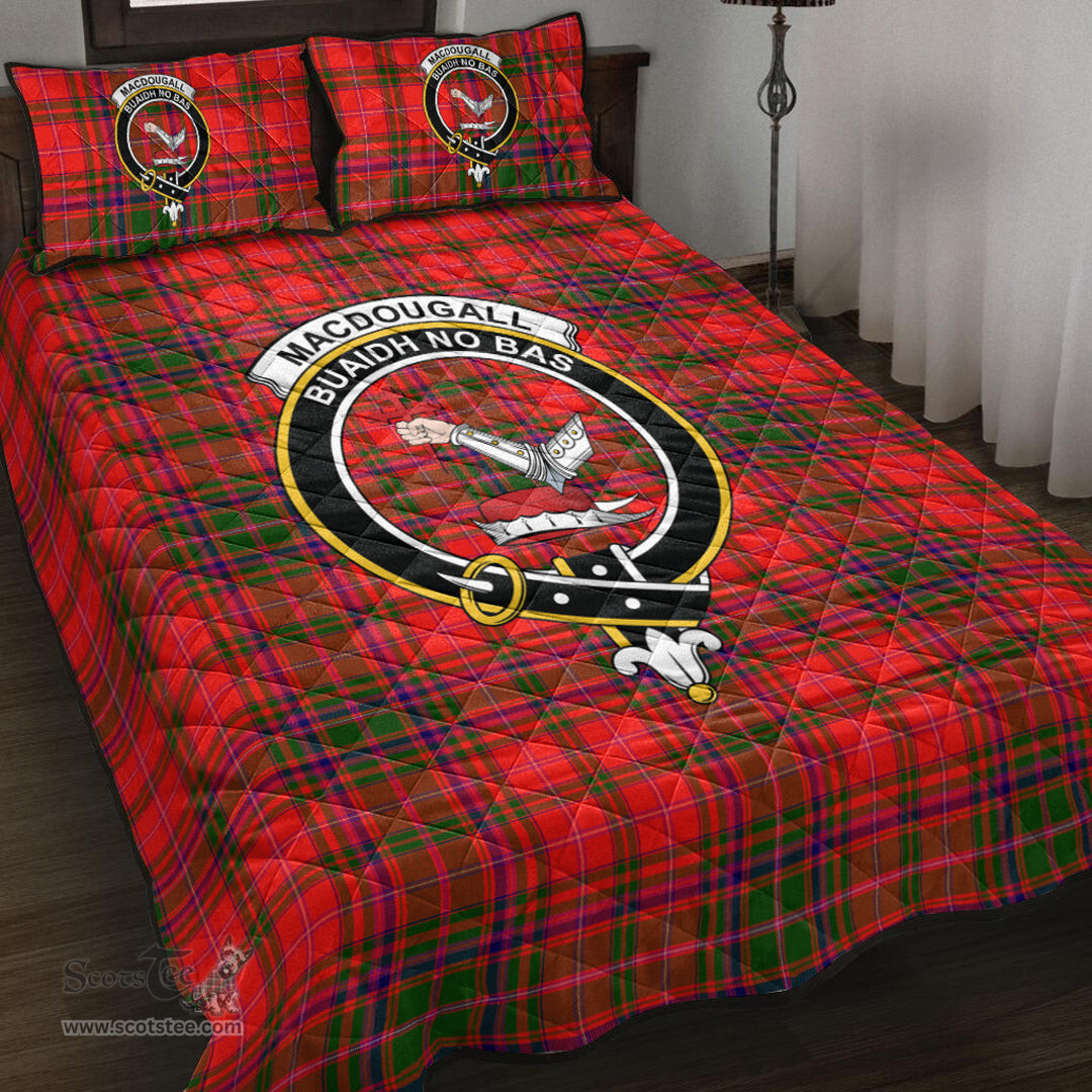 Scottish MacDougall Modern Clan Tartan Quilt Bed Set - Crest Classic Scottish Plaid Tartan Plaid