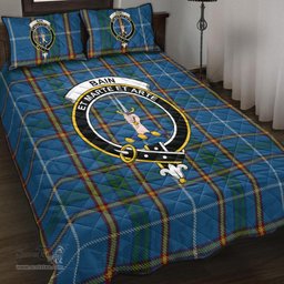 Scottish Bain Clan Tartan Quilt Bed Set - Crest Classic Scottish Plaid Tartan Plaid