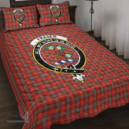 Scottish Fraser Weathered Clan Tartan Quilt Bed Set - Crest Classic Scottish Plaid Tartan Plaid