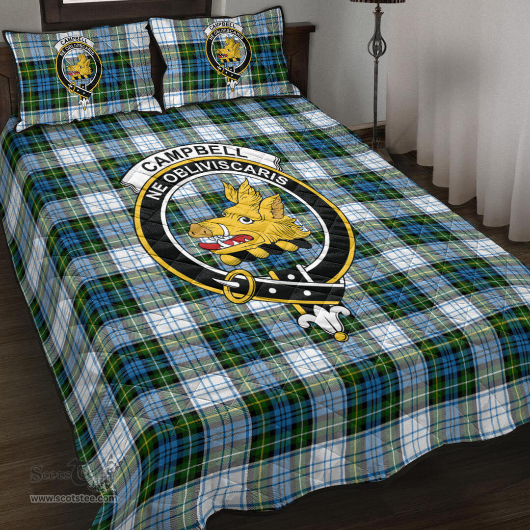 Scottish Campbell Dress Clan Tartan Quilt Bed Set - Crest Classic Scottish Plaid Tartan Plaid