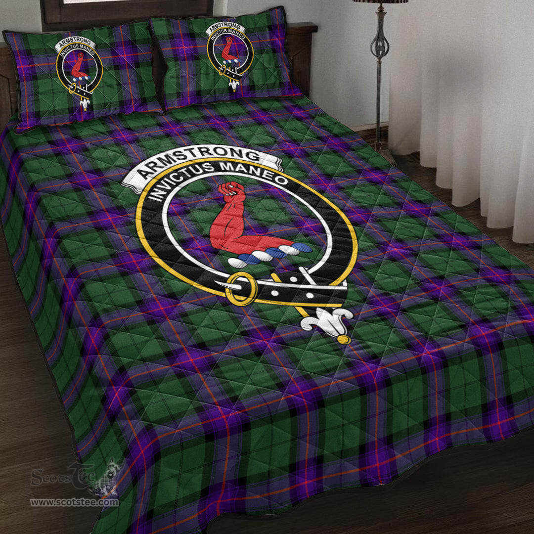 Scottish Armstrong Modern Clan Tartan Quilt Bed Set - Crest Classic Scottish Plaid Tartan Plaid